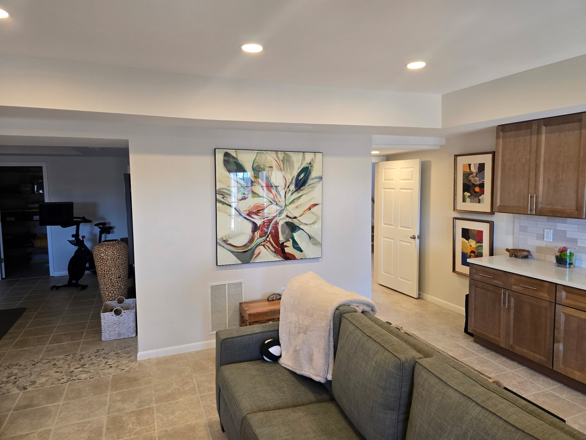 Basement finishing Woodstock GA - finished entertainment basement Cherokee County